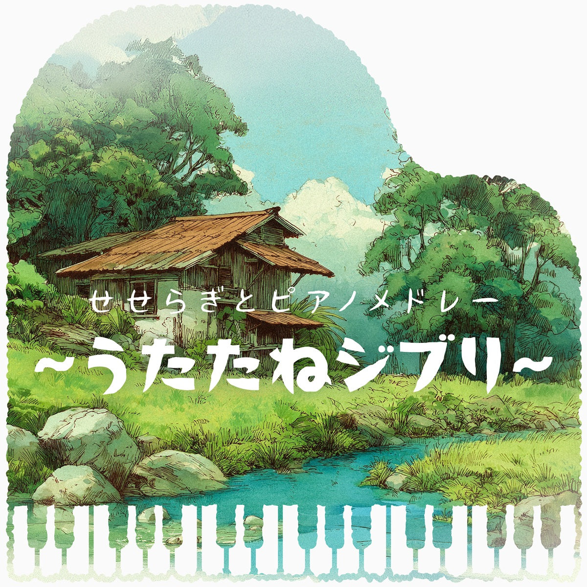 Soothing Ghibli Piano with Stream Sound