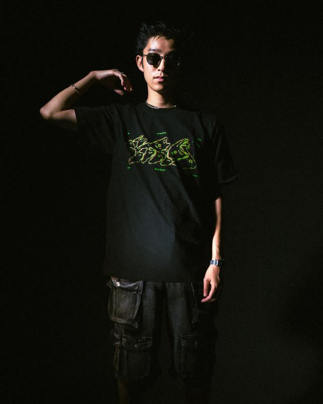 Kroi Anaglyph T (Black) - Large (JP Size) [Kroi]
