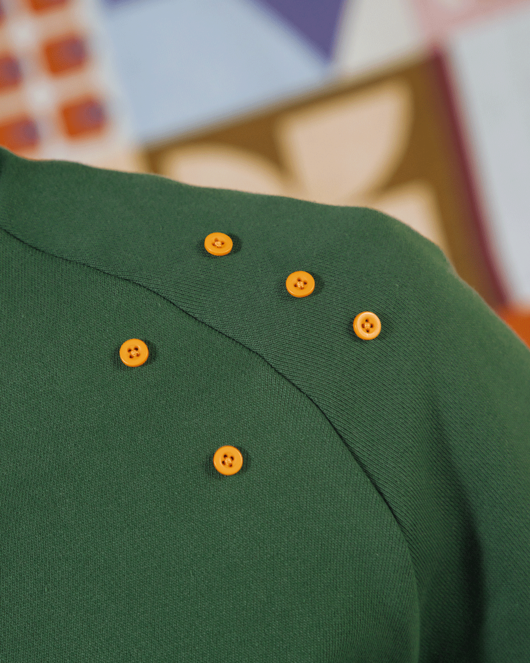 【M】Button Patch Sweat cardigan