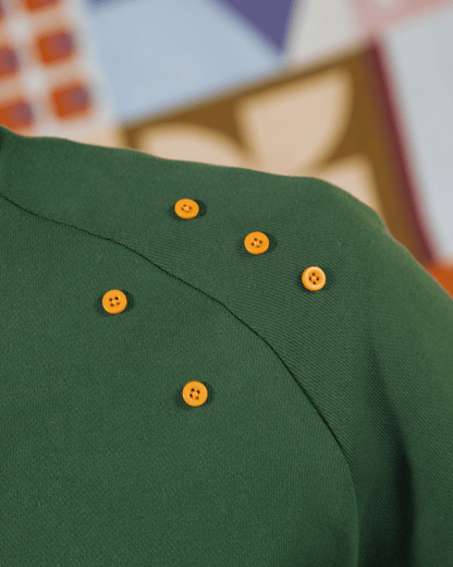 【M】Button Patch Sweat cardigan